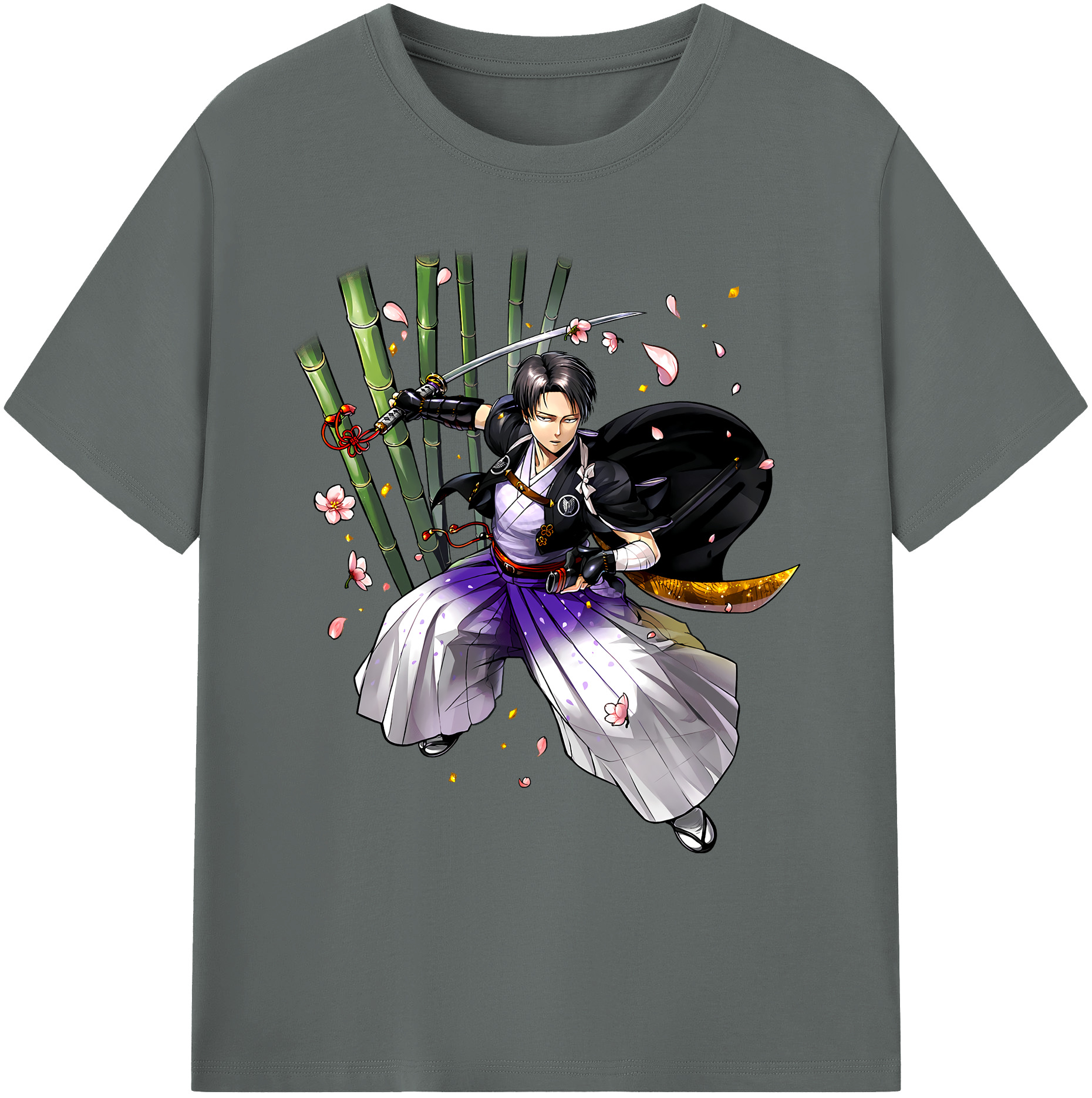 （画像用） 進撃の巨人 リヴァイ·アッカーマン Attack on Titan Levi Ackerman 綿100％ メンズ半袖Tシャツ｜肌触りやわらか＆通気性